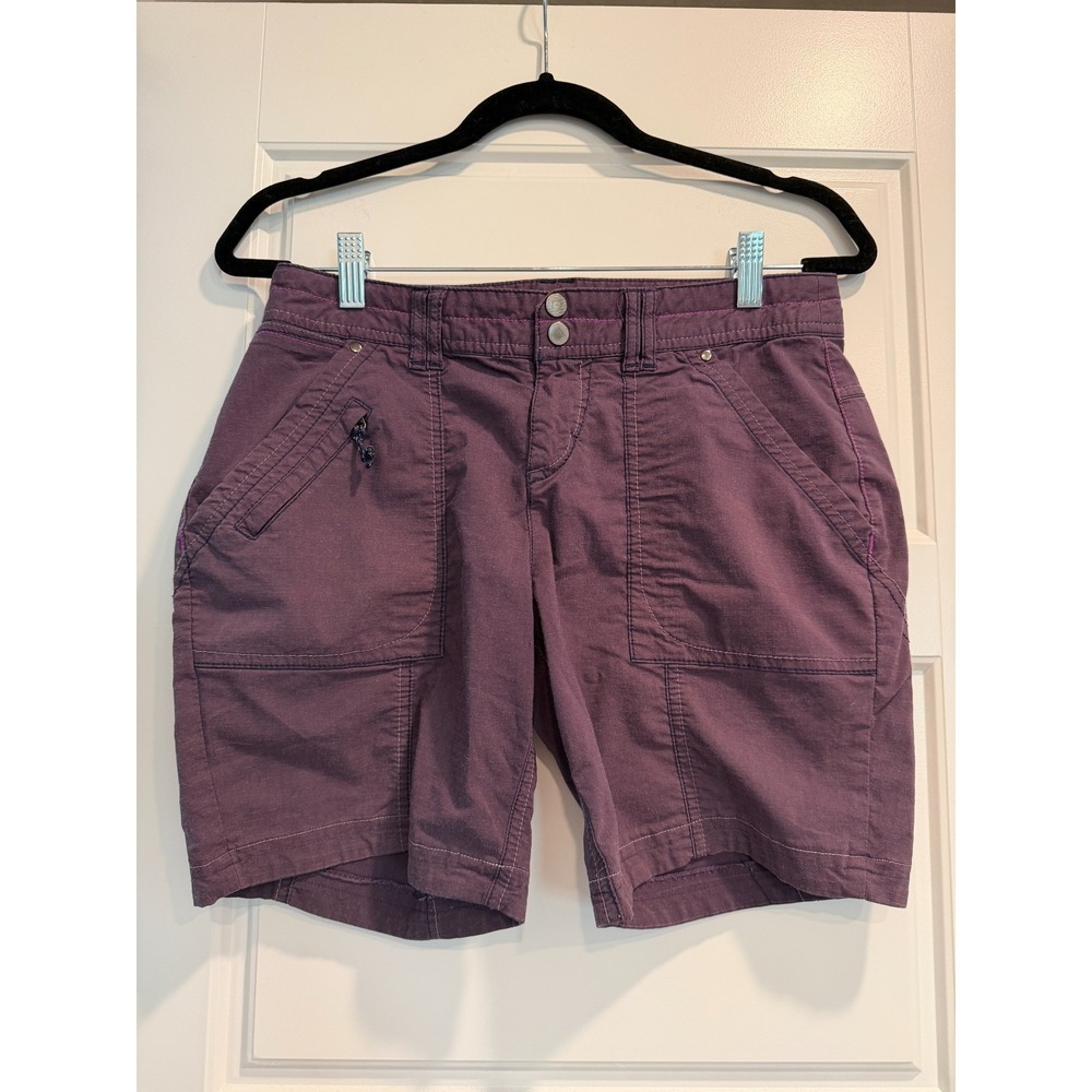 Title Nine Big B Purple Plum Outdoor Hiking Shorts Size 4 Multi-Pocket Ripstop